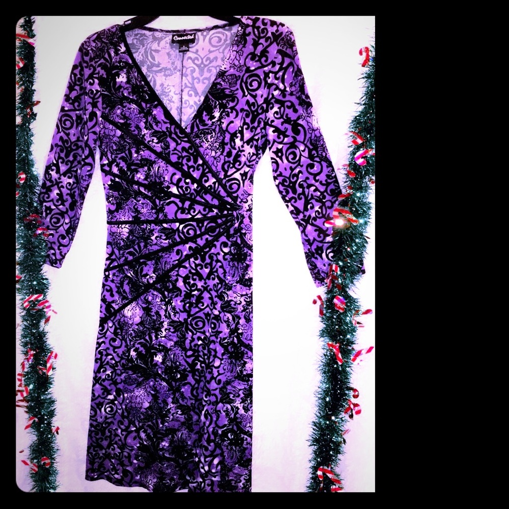 CONNECTED Purple Midi Dress